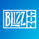 The logo for Blizzard's annual BlizzCon show on a blue background.